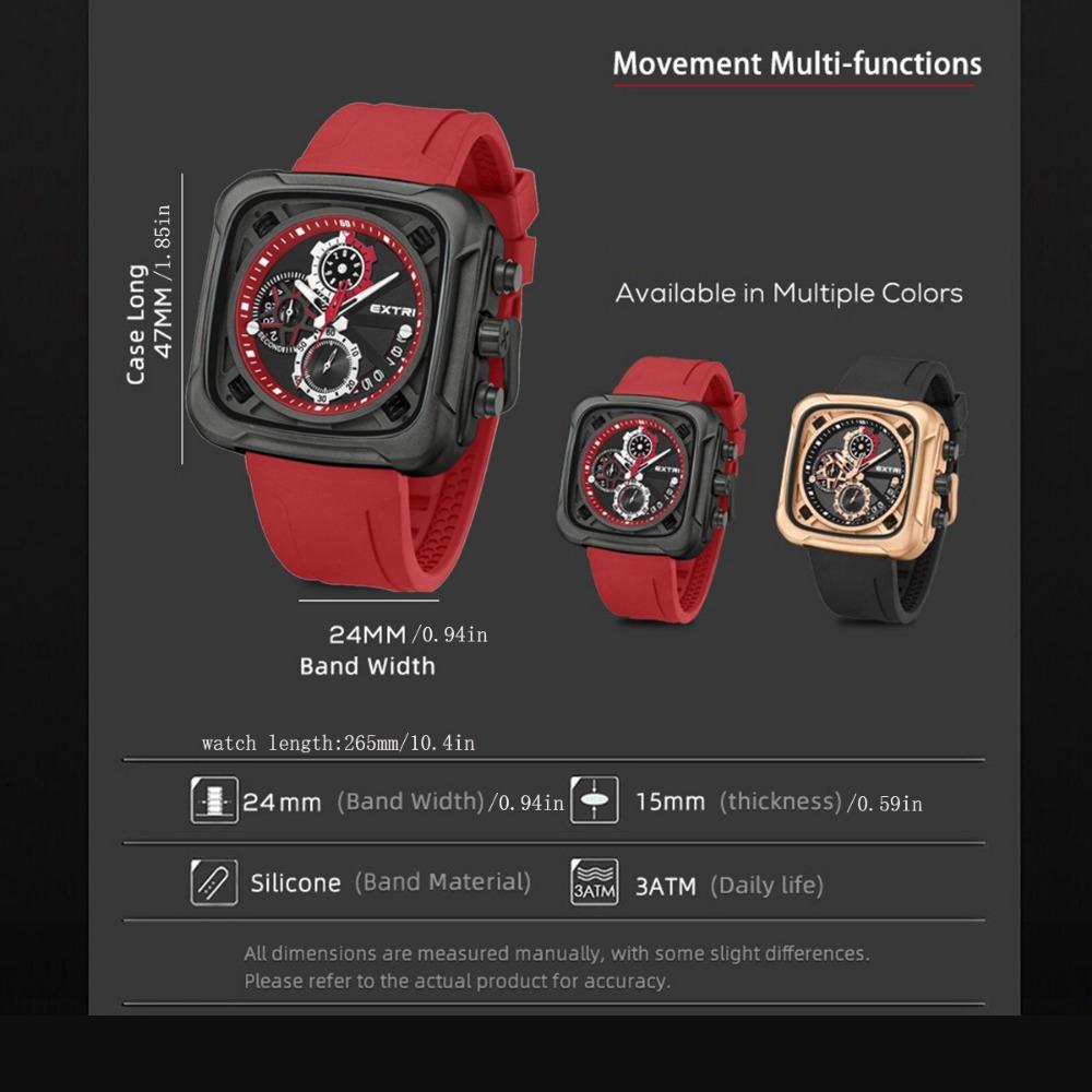 Роскошные модные мужские спортивные часы мужские квадратные силиконовые кварцевые наручные часы мужские деловые хронограф календарь водонепроницаемые часы