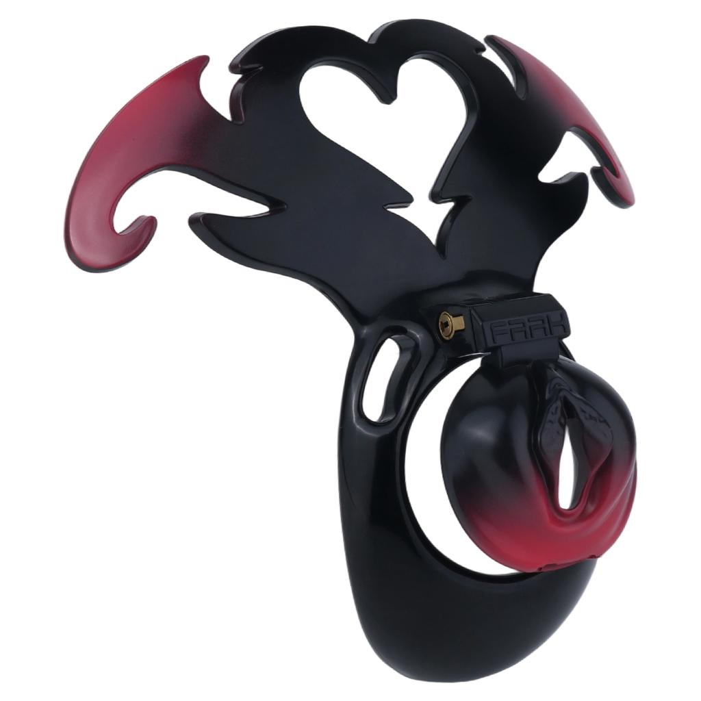 LEZEE Gradient Resin Chastity Cage Security Penis Lock BDSM Device With Devil Wings For Men Cock Cages Sissy Sex Toys For Men