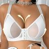 Front-clasp Push-up Bra Plus Size Ultra-thin Single-layer Sexy Semi-transparent Seductive Deep V Mesh Revealing Underwear