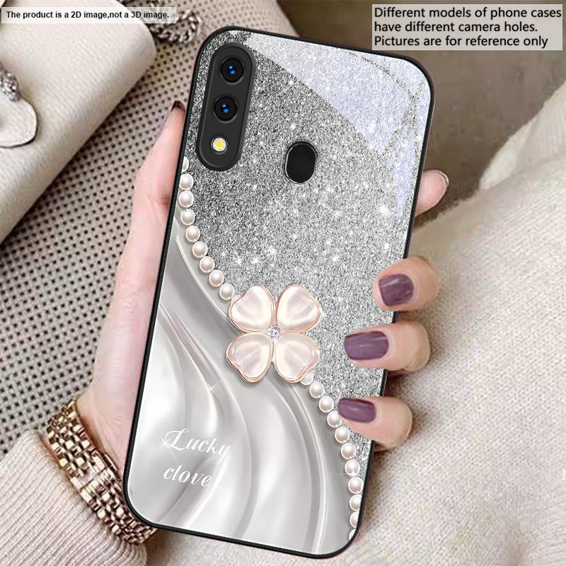 Розовые четырехлистники Для Samsung A20 30 22 23 24 25 26 31 32 A33 34 35 42 50 51 52 53 54 55 56 70 71 72 73 стеклянный чехол для телефона