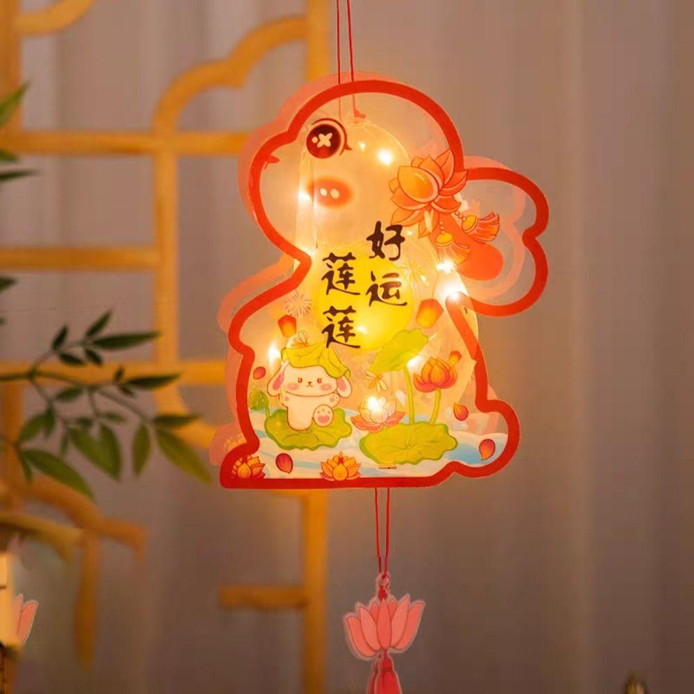 Ручной фонарь в виде кролика, светящийся фонарь в виде кролика, аксессуары ханьфу