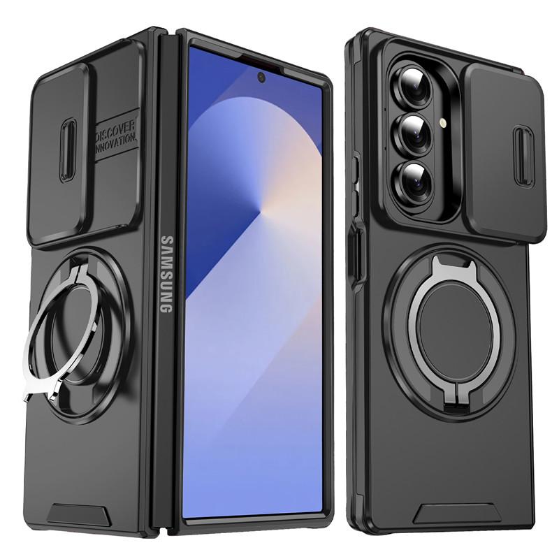 Бронированный чехол для Samsung Galaxy Z Fold 7 5G с защитой камеры-слайдера, чехол для телефона для Galaxy Z Fold 6 с магнитной подставкой-кольцом