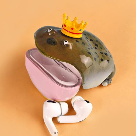 Уродливый чехол для наушников-вкладышей в виде короны лягушки для AirPods 1/2/3/4/Pro 1/2/3, чехол для зарядки беспроводных наушников, совместимых с Bluetooth, прозрачный защитный чехол для наушников