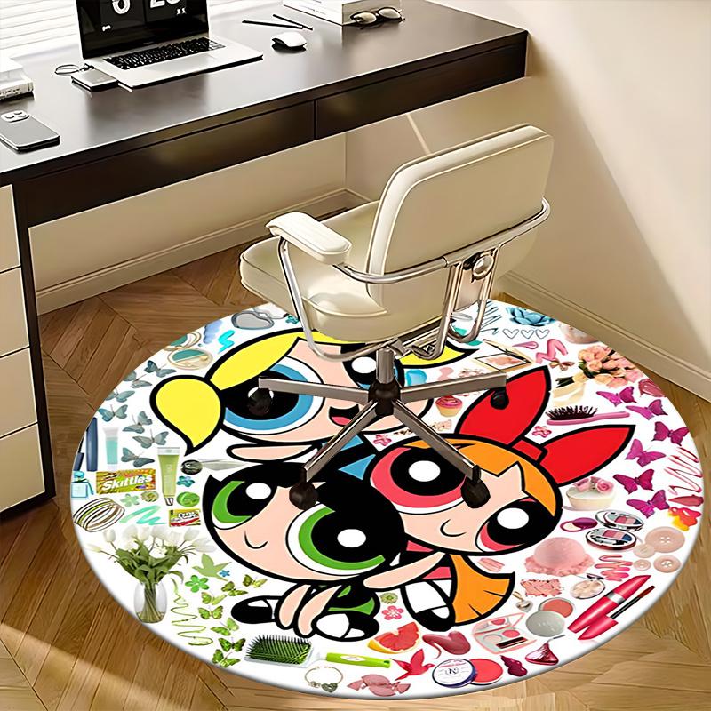 Powerpuff Girls Chair mat Round Rug Office carpet, Non slip, Suitable for Living Rooms, Bedrooms,Decor1205769a