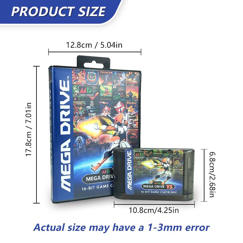 Игровая картридж MegaDrive Genesis 3000 в 1 MD V3 Pro 8GB TF Gard для SEGA Genesis Mega Drive США / Япония / ЕВРО MegaDrive Консоль
