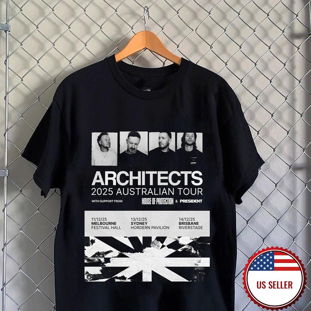 Architects Band Australia Tour Black Cotton T Shirt Size S5xl