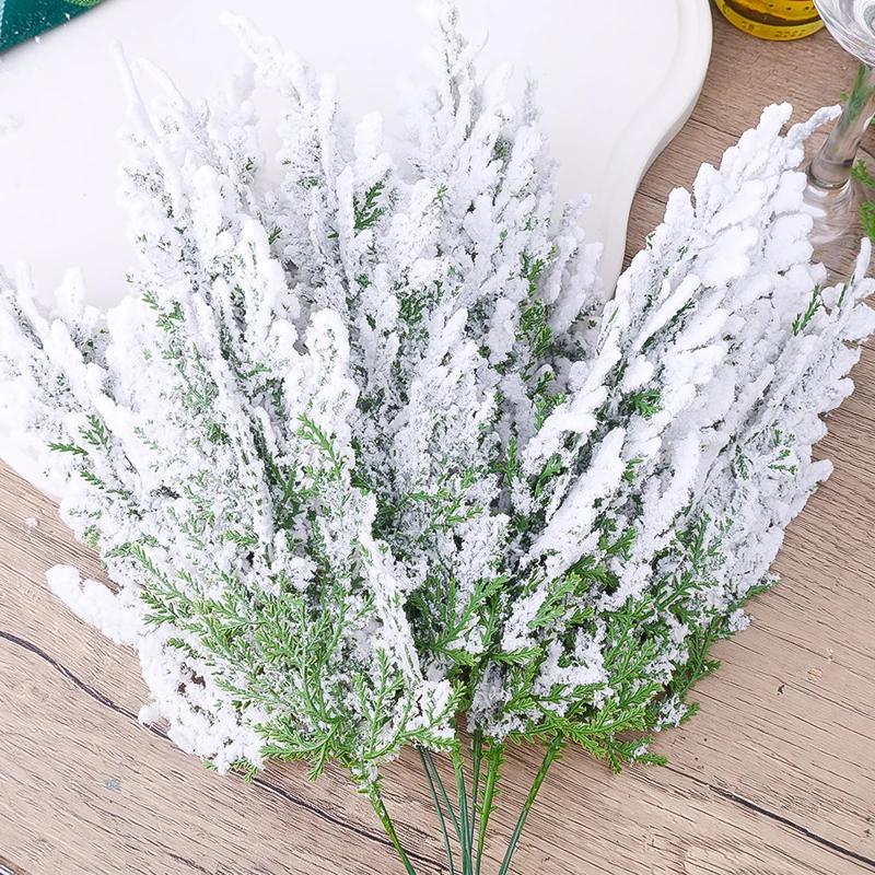 Christmas Pine Branches Artificial Pine Needles Faux Greenery Stems Xmas Garland Ornaments Holiday Xmas Winter DIY Home Decors