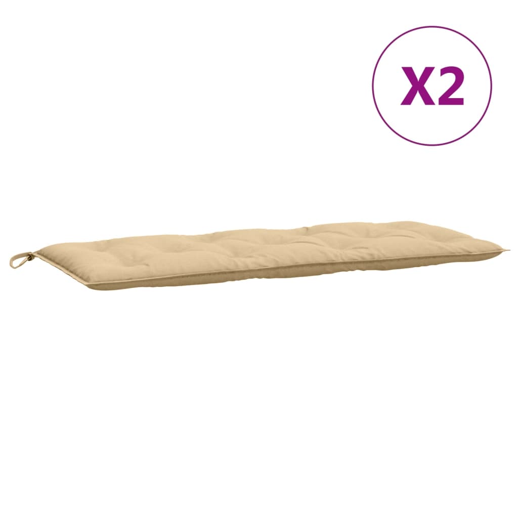 Garden Bench Cushions 2 pcs Beige Melange 120 x 50 x 7 cm Fabric