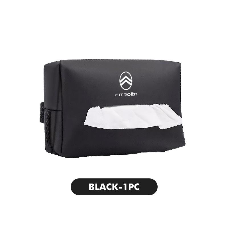 For Citroen Car Tissue Box Holder Back Seat Tissue Case With Fix Strap C5 C1 C2 C6 C4L DS3 DS4 DS5 C-Elysee Grand Berlingo