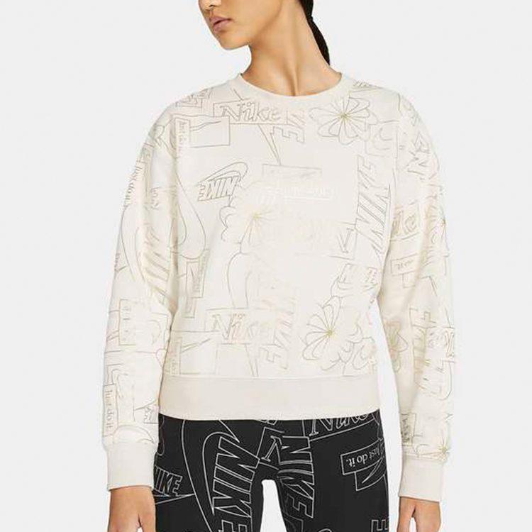 Nike Sweatshirts Women's Ecru Crew Neck Moderate Regular CZ1869-104