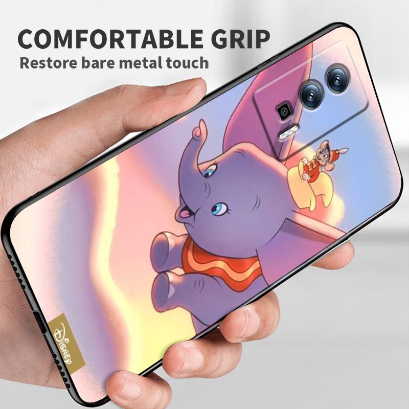 Cute Dumbo Cartoon For Xiaomi Redmi 9A 9C 9AT 10C 9 9T 10 12C 13C 8 12 K60 A1 K50 K40 5G Black Back Phone Case