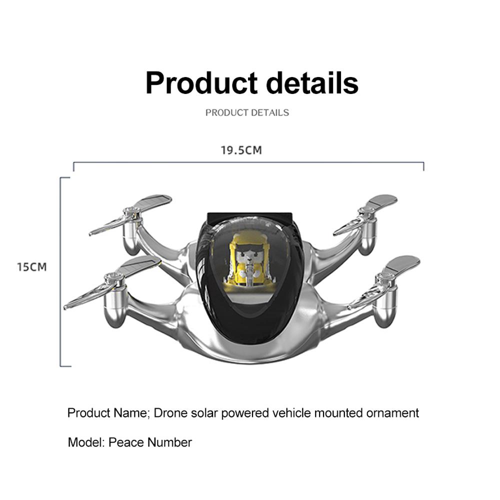 Car Aromatherapy Ornament Pilot Air Fragrance Solar Drone Creative Center Console Decoration With Rotating Propeller