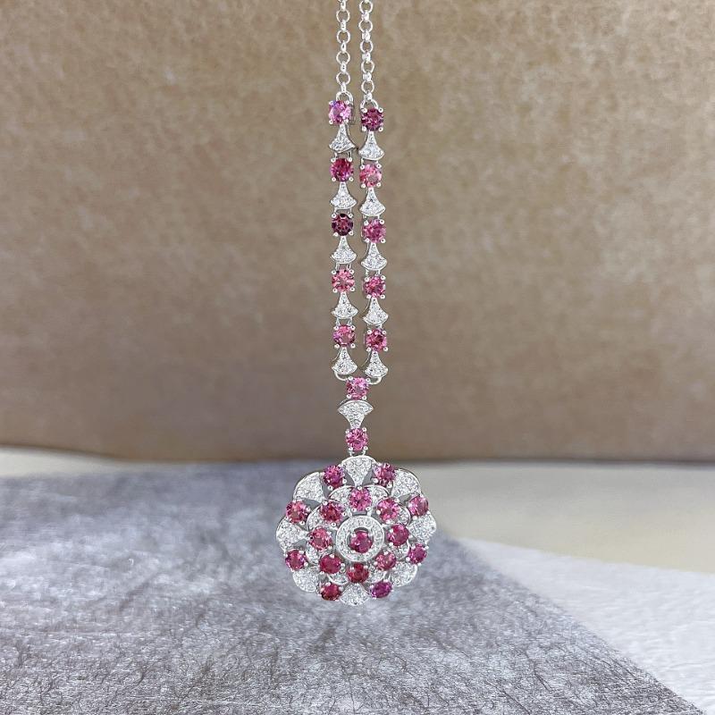 Sace Gems Сертифицированное ожерелье из стерлингового серебра 925 пробы с натуральным гранатом, 3 мм, для женщин, помолвки, коктейльной вечеринки, ювелирные украшения