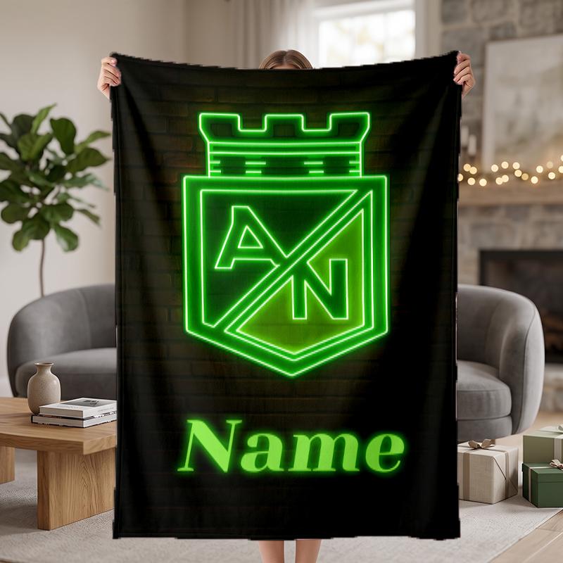 Atletico Nacional Custom Flannel Blankets Soft Warm Cozy Throws for Home Decor Holiday Gifts