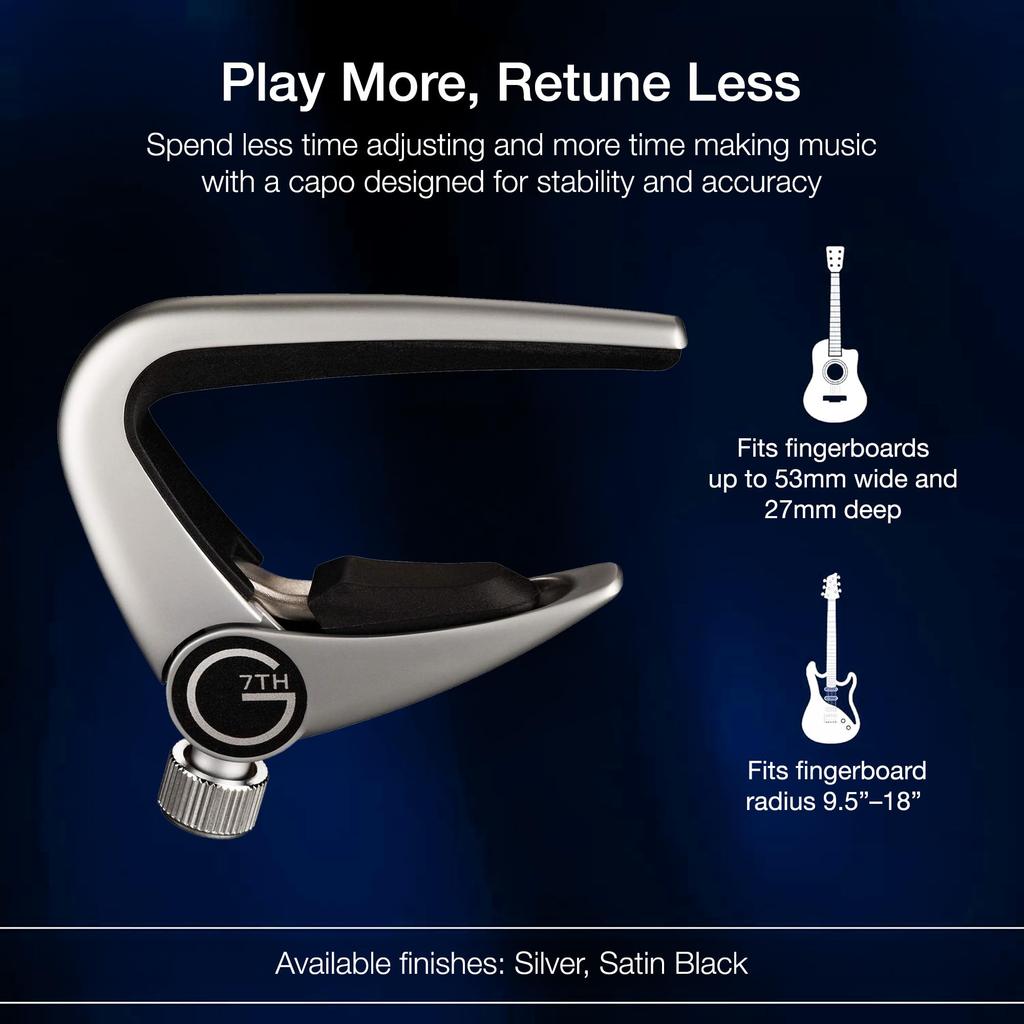 G7TH NEWPORT CAPO SILVER Capo for Folk Guitar [Officially Imported] 6-String