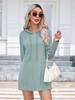 2024 Autumn Bestseller: Women's Solid Color Long Sleeve Hooded Knit Dress