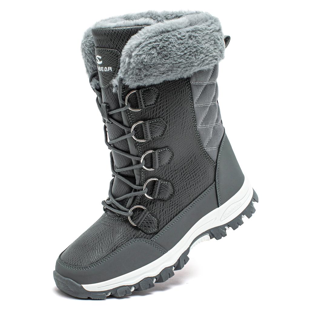 HOBIBEAR Женские зимние ботинки Нескользящая уличная обувь Зимние водонепроницаемые ботинки Теплая подкладка из искусственного меха Удобная обувь для женщин