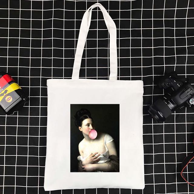 Высококачественная большая вместительная холщовая сумка-тоут, забавная складная женская сумка из полиэстера, складные сумки на плечо