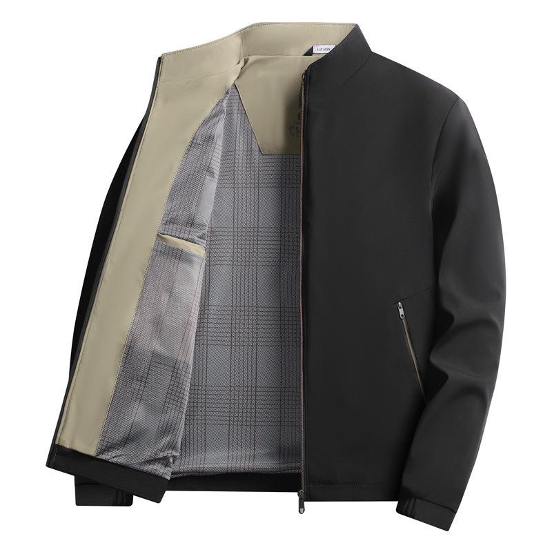 Куртка Мужская Осенний Стиль Для Пожилых Воротник-стойка Папа Повседневная Куртка Мужская на Одежде