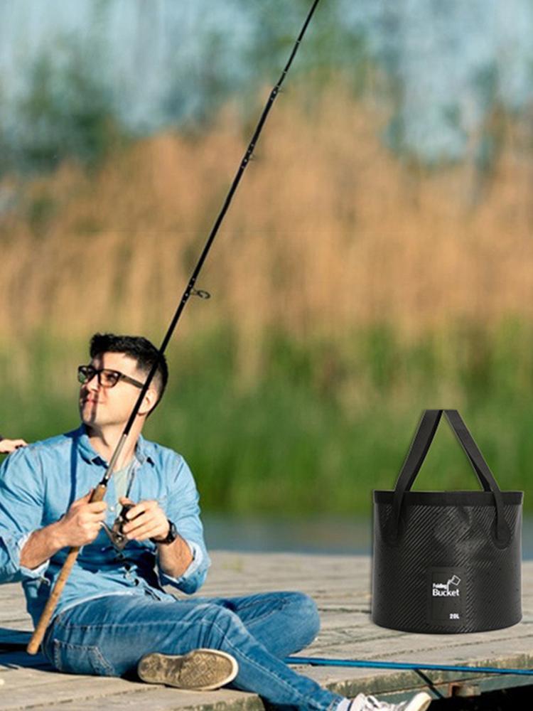 20 л Рыбацкое складное ведро Водонепроницаемое складное ведро Многофункциональное ведро для кемпинга Сумка Легкое для путешествий Рыбалки Катания на лодке