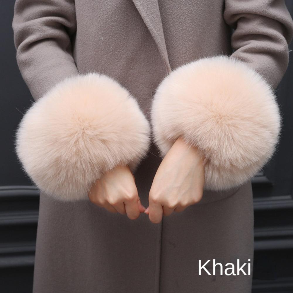 Band Gloves Women Plush Cuff Oversleeve Hand Wrist Warmer Cuff Winter Sleeves Windproof Gloves