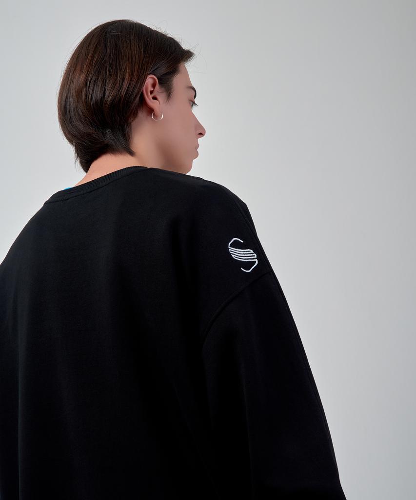 SSQR Unisex Embroidered Sweatshirt Zoc_02_Black_Large