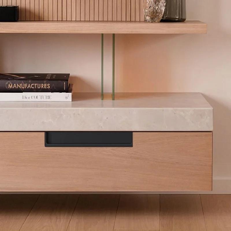 Light Luxury Morandi Same Color Dark Button Handle Skin Texture Slotted Embedded Cabinet Door Handle Drawer Cabinet Door Handle