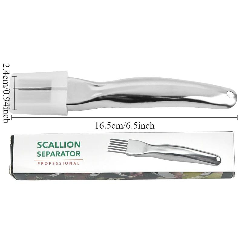 Нож для шинковки зеленого лука из нержавеющей стали 304, слайсер для лука-шалота, овощерезки, слайсер, изогнутая ручка, кухонные гаджеты