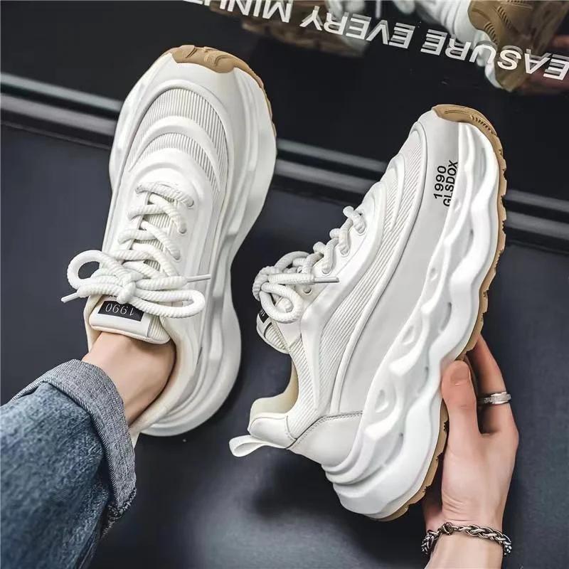 FashionCasual Мужская обувь Кроссовки сетчатые Увеличенная внутренняя платформа Дизайнерские массивные мужские кроссовки Обувь для мужчин Женская мужская обувь