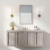 Wall Bathroom Mirror, 40 x 60 cm Wall-Mounted Mirror for Living Room, Bedroom, Hallway, Grey