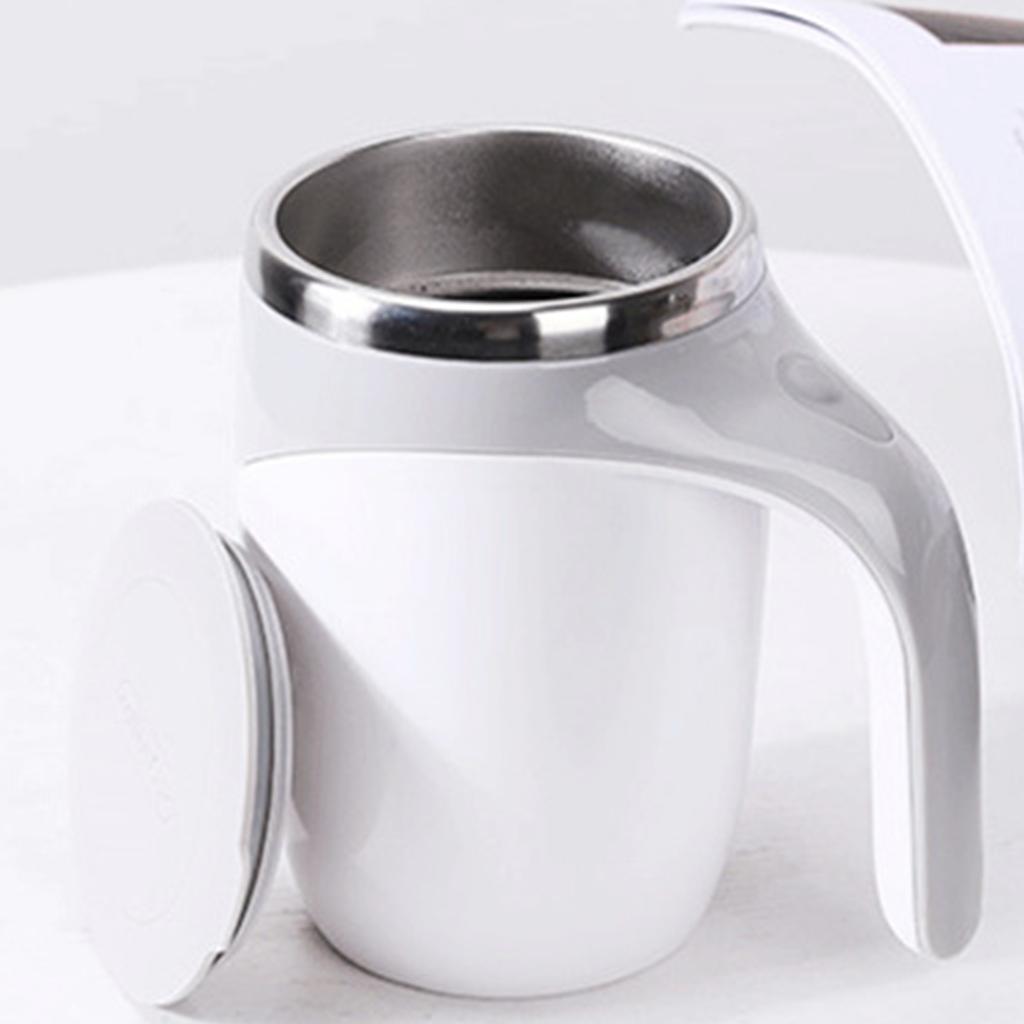 380mL Self Stirring Mug with Lid Automatic Magnetic Stirring Coffee Cup Electric Stainless Steel
