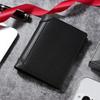 Men Business Wallets Leather Zipper Short Coin Pouch Multi-Card Photo Holder Iron Edge Korean Male Purse