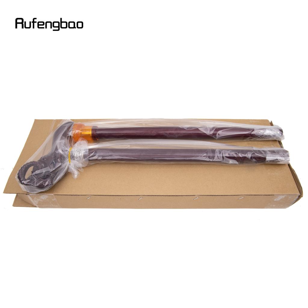 Brown Goat Wooden Fashion Stick Decorative Vampire Cospaly Party Wood Walking Cane Halloween Mace Wand Crosier 95cm