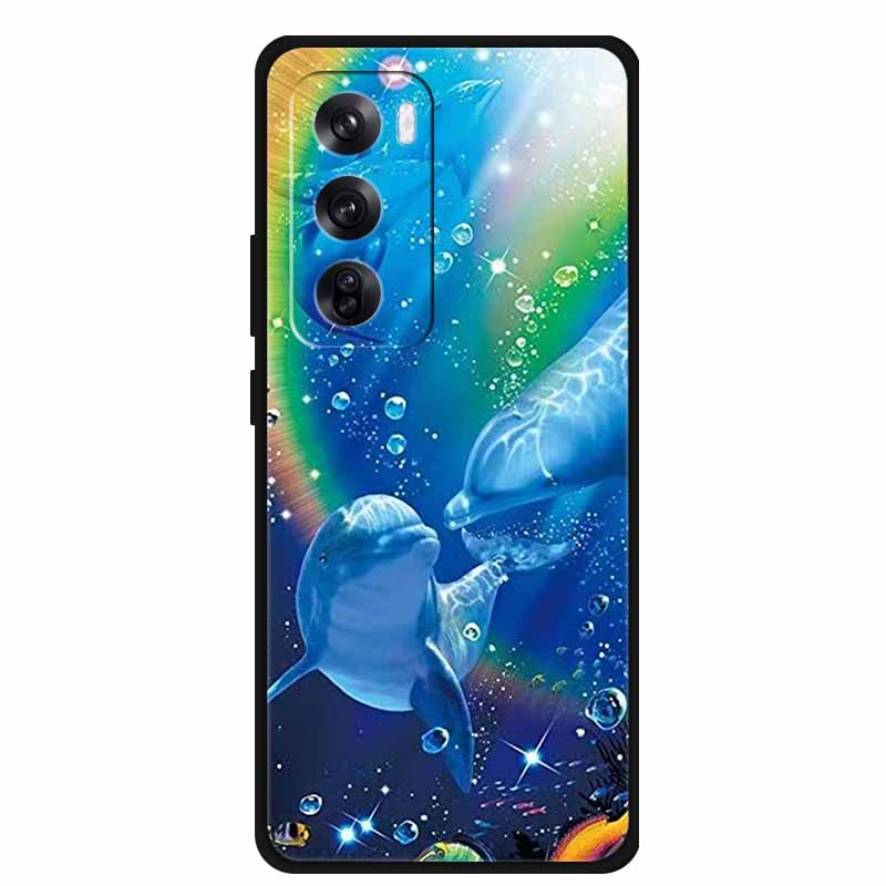 Чехол для OPPO Reno 12 / Reno12 Pro Глобальная версия Модный Принт Мягкий Силиконовый Задний Чехол Для Reno12 Pro Чехол с Кошкой Reno12 5G