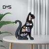 Eco-friendly Display Stand Strong Load-bearing Fashion Cartoon Kitten Healing Stone Wooden Shelf Decoration