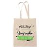 Tote Bag - PLANETEE - Géographe Meilleur De Tous Les Temps - Coton - Beige - Imprimé En France