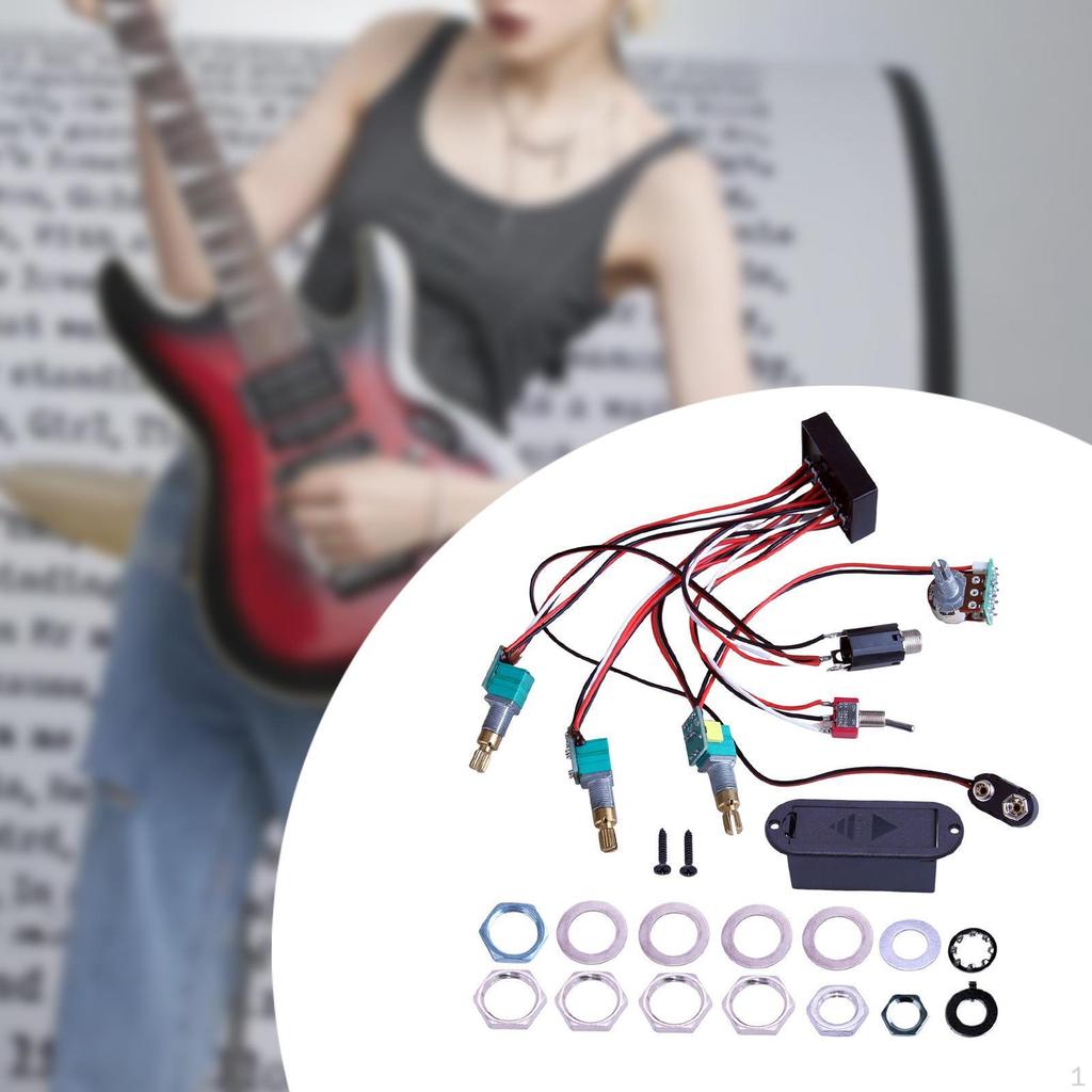Электрический бас Предусилитель Эквалайзер Сборка Гитарная Электропроводка Активный