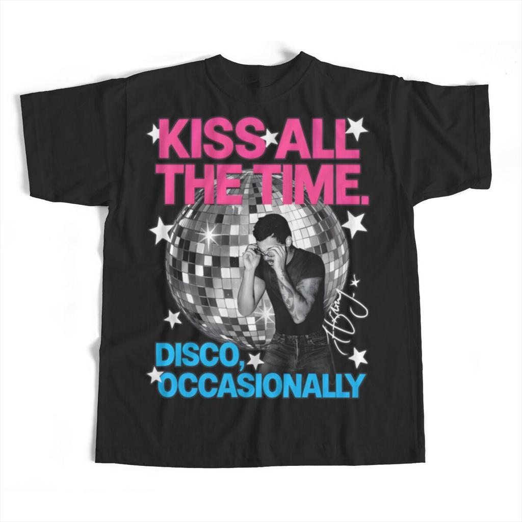 Harry Styles Kiss All The Time Disco Occasionally 2026 Summer Unisex T Shirt Casual Cotton Short Sleeve Graphic Tee Vintage T