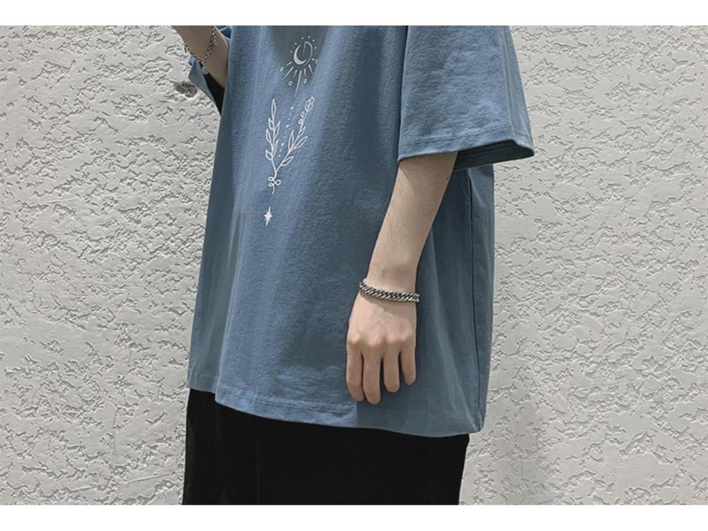 Мужская футболка свободного кроя с короткими рукавами и графическим принтом в стиле Harajuku BF