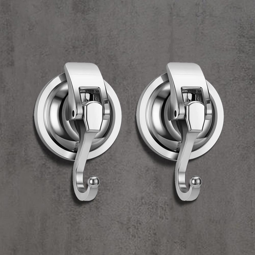 Removable Towel Holder 2Pcs Heavy Duty Vacuum Suction Cup Hooks Reusable Traceless Hanger Towel Hooks for Bathroom Kitchen