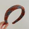 Korean version black white checkered retro sponge hair hoop fashionable hundred straps headband new hair accessories for women