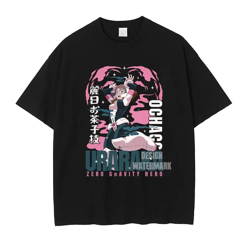 My Hero Academia Anime Tshirt Ochaco Uraraka Graphic T Shirt Vintage Washed Oversized Tshirts Unisex Unisex Short Sleeve Tees
