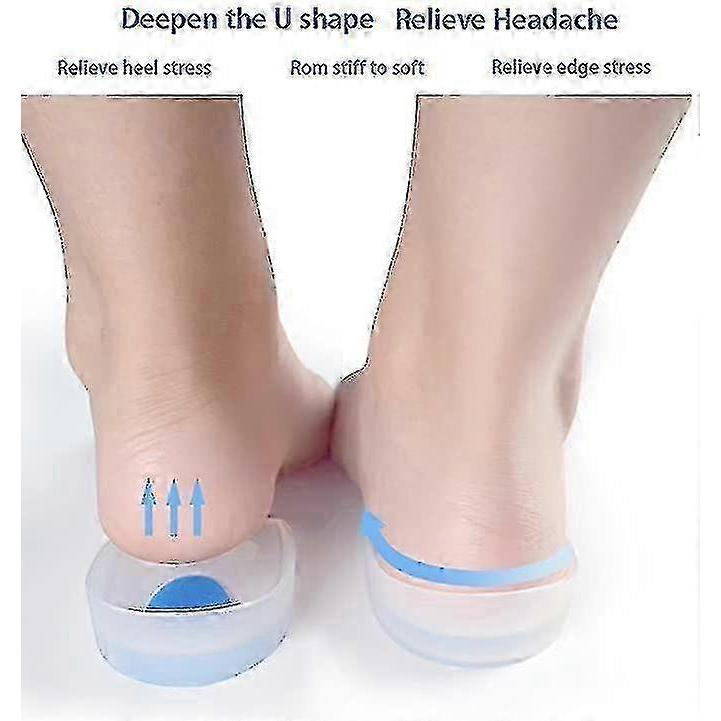 3 Pair Gel Heel Cups Plantar Fasciitis Inserts - Silicone Gel Heel Pads For Heel Pain, Bone Spur & Achilles Pain