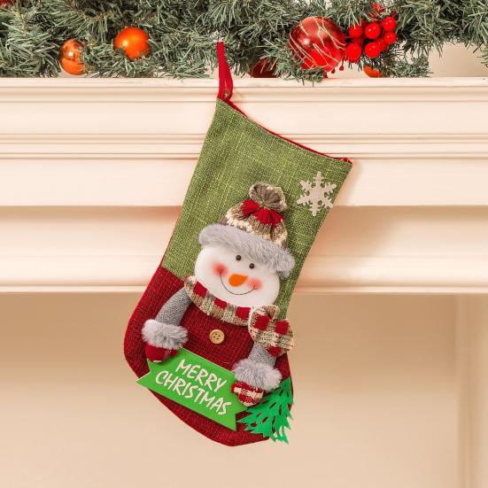 Yousheng Christmas Stocking Gift Bag Alphabet Sign Festive Cartoon Design Stocking Gift Pouch for Fireplace Decoration