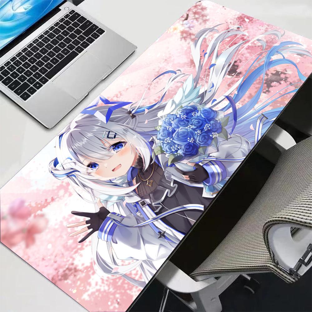 Игровой коврик для мыши с аниме Hololive Amane Kanata, большой коврик для стола, подставка под клавиатуру, нескользящие аксессуары для геймера, ковер для установки ПК на стол