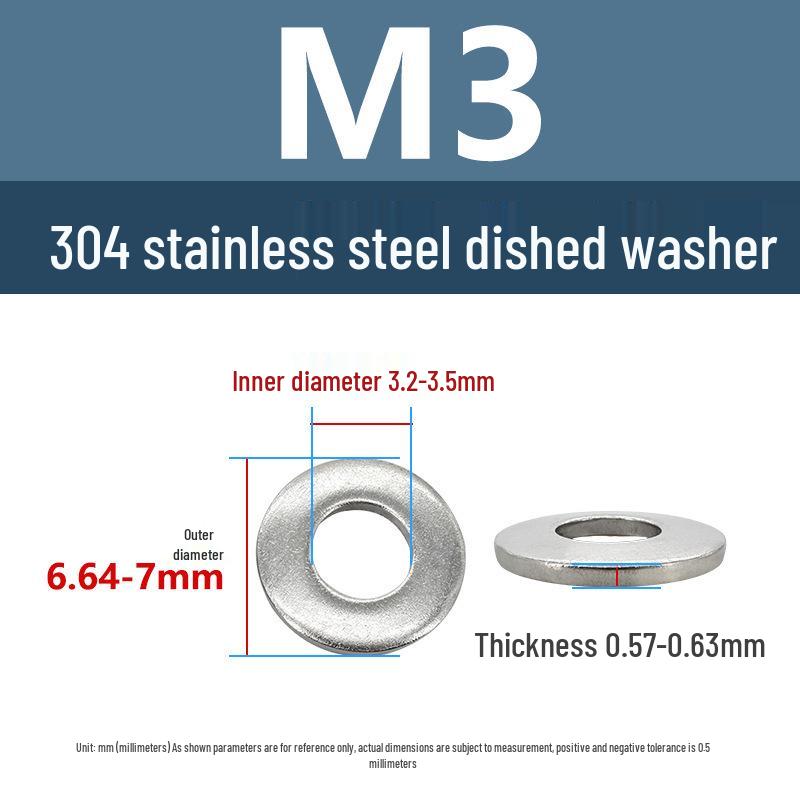 Yigu Yigu 304 Stainless Steel Round Flat Anti-Loosening Washers M3/M4/M8/M10