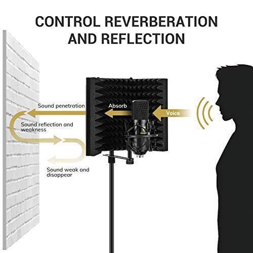 Bouclier d'Isolation - TONOR - Pliable - Insonorisant - Mousse Absorbante - Enregistrement Studio