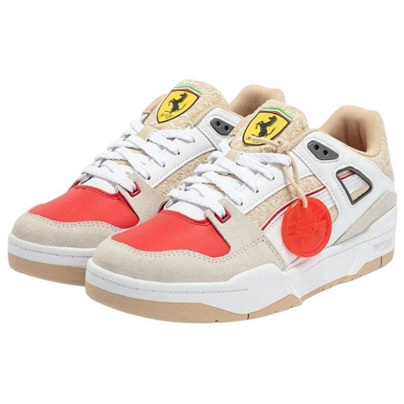 Ferrari x PUMA Slipstream Rt Low Skate Shoes Unisex White Red 307616-01