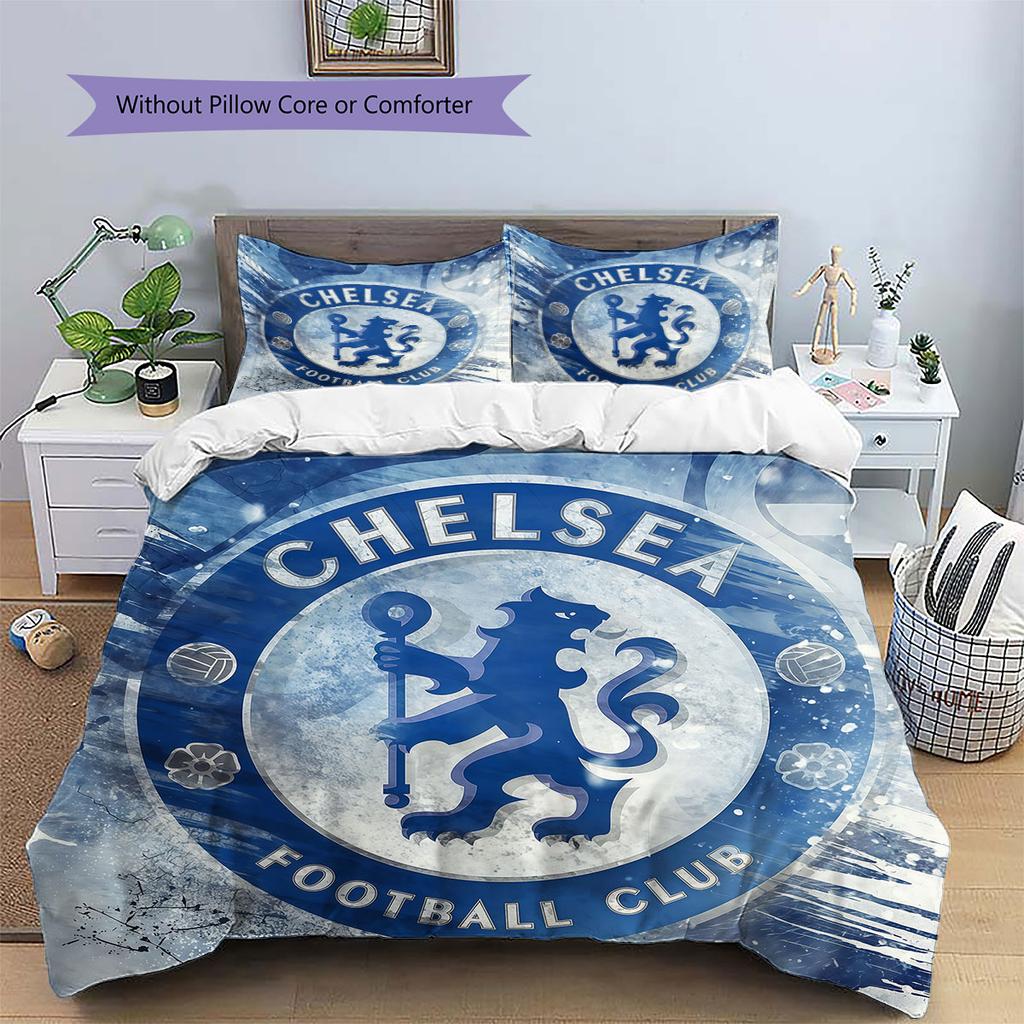 Chelsea F Pattern Bedding,Quilt Set Quilt Cover Pillowcase Home Birthday Gift(1 * duvet cover + 2 * pillowcase, without core)