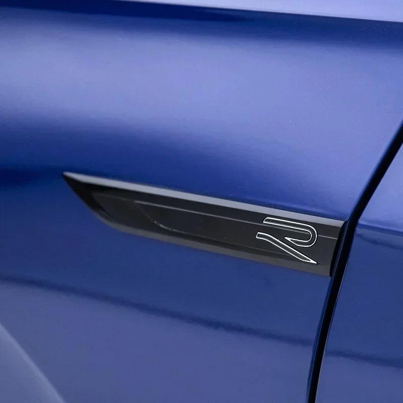 HAT1 2Pcs Fender Sticker for VW Volkswagen R RLINE Tiguan Touran Golf Polo BORA Passat B8 Jetta T-Roc Arteon Vehicle Body Side Bumper